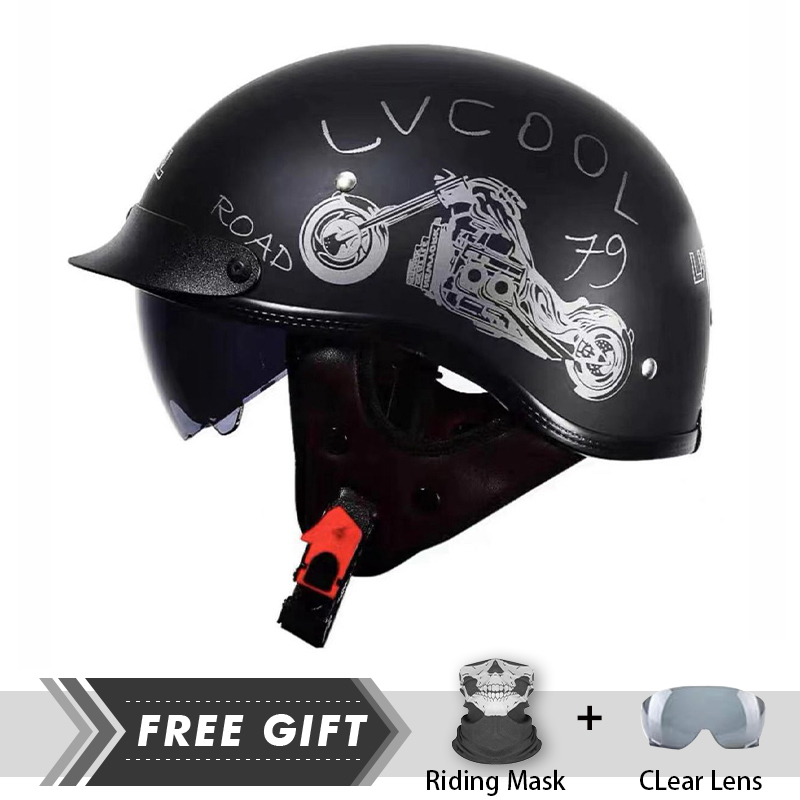Motorcycle Gear In Store - Men Women Half Face Helmet ABS