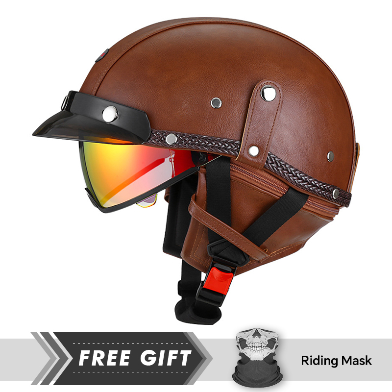 Adult Retro Half Face Helmet D - đánh giá và giá Motorcycle Gear In Store