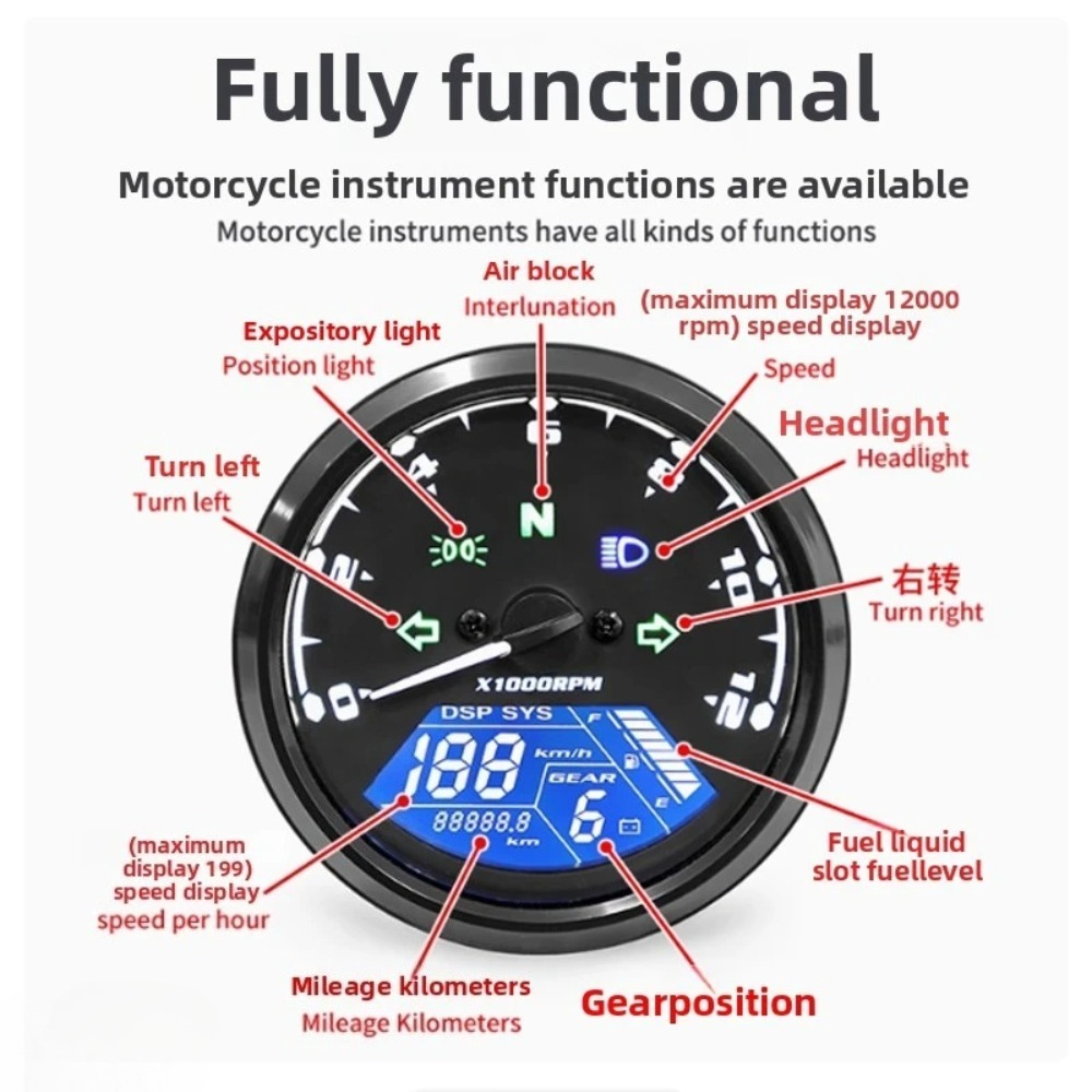 Universal Motorcycle Meter Spe - đánh giá và giá Motorcycle Gear Honda
